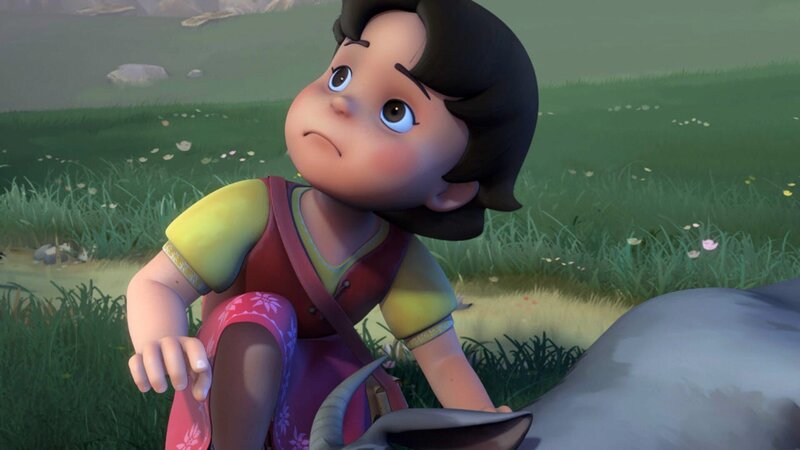 Heidi kümmert sich um Distelfink, die kurz vor der Geburt eines Lämmchens steht. – Bild: ZDF/​Studio 100 Animation/​Heidi Productions Pty. Limited