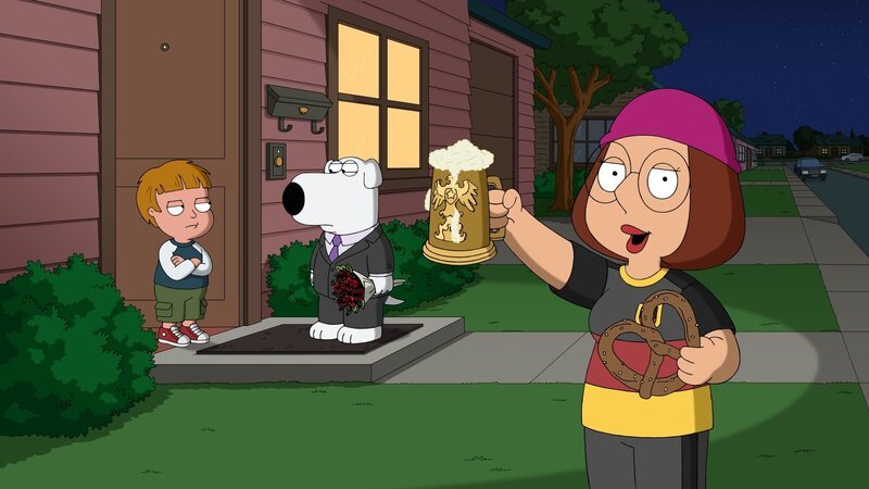 (v.l.n.r.) Kyle; Brian Griffin; Meg Griffin – Bild: 2021–2022 Fox Broadcasting Company, LLC. All rights reserved. Lizenzbild frei