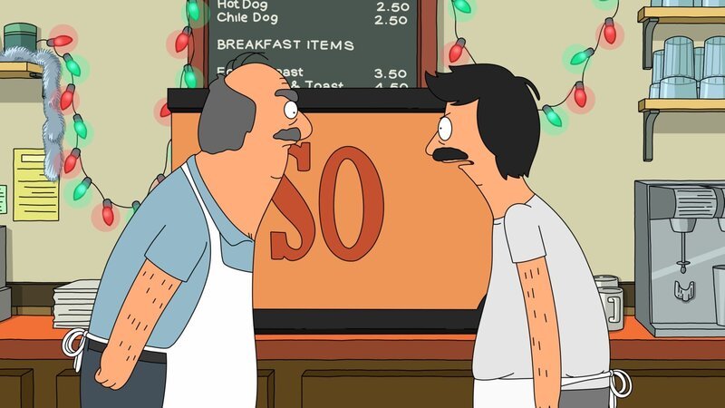 Als Bobs Vater (l.) Bob (r.) und die ganze Familie zu sich zu Weihnachten einlädt, muss Bob nach zwanzig Jahren erstmals wieder das Restaurant seines Vaters betreten … – Bild: 2014 Fox and its related entities. All rights reserved. Lizenzbild frei