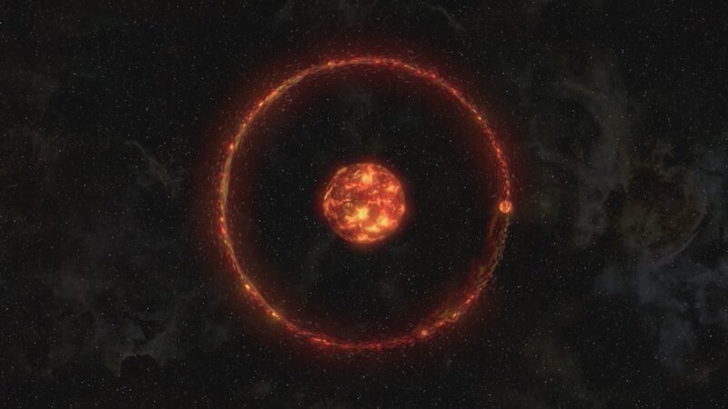 Der Mond formte sich innerhalb eines Jahres. Seine Kruste besteht aus demselben Material wie die Erde: der Beweis für einen gemeinsamen Ursprung. – Bild: ZDF und Discovery