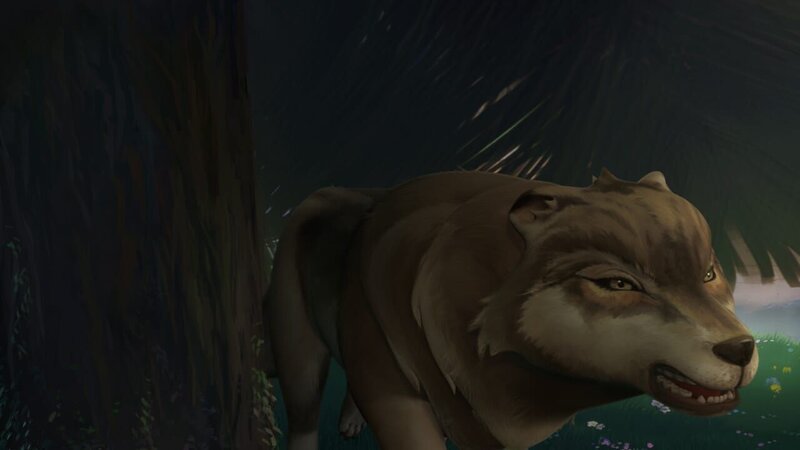 Ein Wolf lauert den Ziegen auf – Bild: ZDF und Studio 100 Animation/​Heidi Productions Pty. Limited