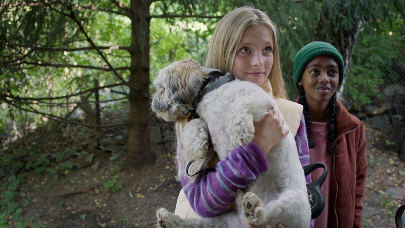 Um Geld zu verdienen, führt Jenny mit Naomi fremde Hunde aus. – Bild: WDR/​NRK/​Beta Film