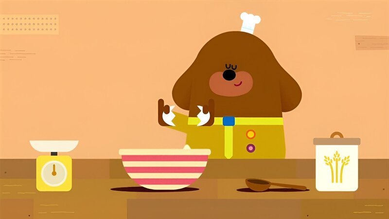 Bei Duggee und den Quirlies geht es auch um etwas Leckeres: Kuchen! – Bild: WDR/​Die Sendung mit dem Elefanten