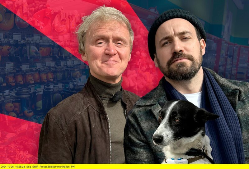 Köppen ins Wasser – äh in die Kurzstrecke. Mit Moderator Jan Köppen (Ninja Warrior, IBES) und seiner Hündin Suki spaziert unser Host Pierre M. Krause durch den Kölner Stadtwald – und trotzdem wird dabei über den Dschungel geredet. – Bild: SWR/​dibido.tv