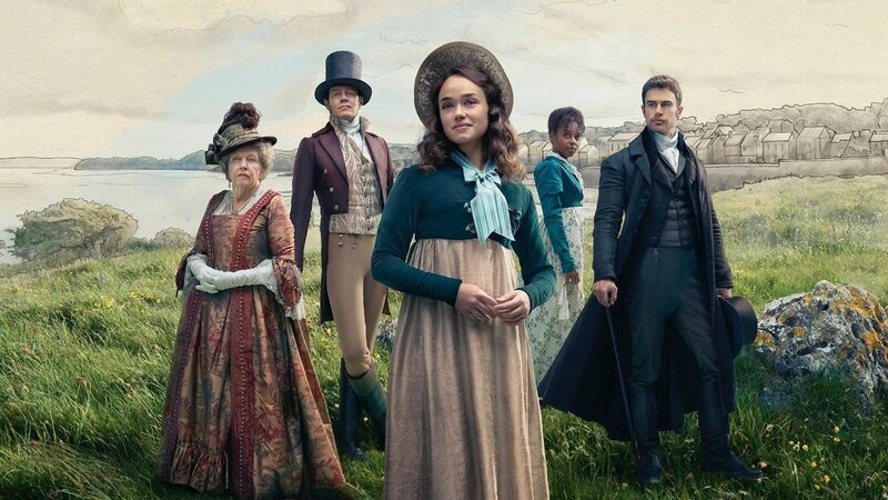 F.v. Lady Denham (Anne Reid), Tom Parker (Kris Marshall), Charlotte Heuwood (Rose Williams), Miss Lambe (Crystal Clarke) og Sidney Parker (Theo James) – Bild: PLURIMEDIA (Red Planet/​ITV)
