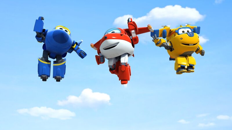 Die drei Super Wings verabschieden sich. – Bild: KiKA/​FunnyFlux/​QianQi/​EBS/​CJ E&M