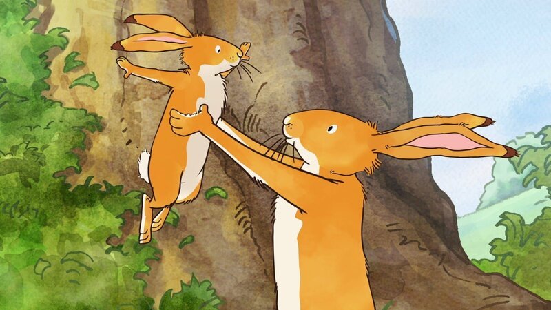 Der kleine und der große braune Hase freuen sich über den schönen Tag, den sie erlebt haben. – Bild: KiKA/​SLR Productions Australia Pty.Ltd./​Scrawl Studios Pte Ltd./​hr/​ARD