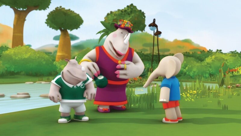 Lady Rataxes schenkt Badou eine stinknormale Baseballmütze und fordert als Gegengeschenk Chikus ferngesteuerten Spielzeug-Zeppelin. – Bild: KI.KA/​Nelvana Limited