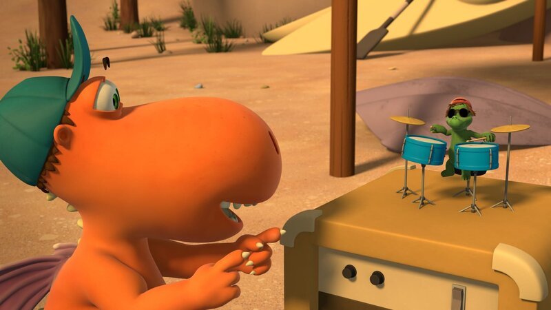 Mini Mo ist am glücklichsten, wenn er bei seinen Freunden sein kann und Schlagzeug spielen darf, wie er es will. – Bild: ZDF/​Caligari Film