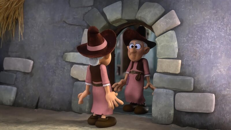 Der verzauberte Poeti trifft auf Gargamels echte Mutter. – Bild: KiKA/​Peyo Productions, Dupuis Édition & Audiovisuell 2020