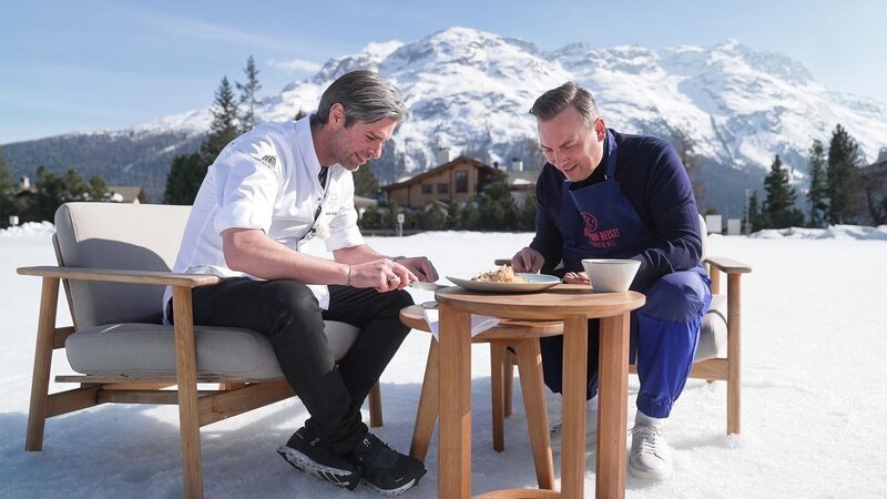 Daniel Müller (l.) und Tim Raue – Bild: RTL /​ MagentaTV /​ St. Moritz