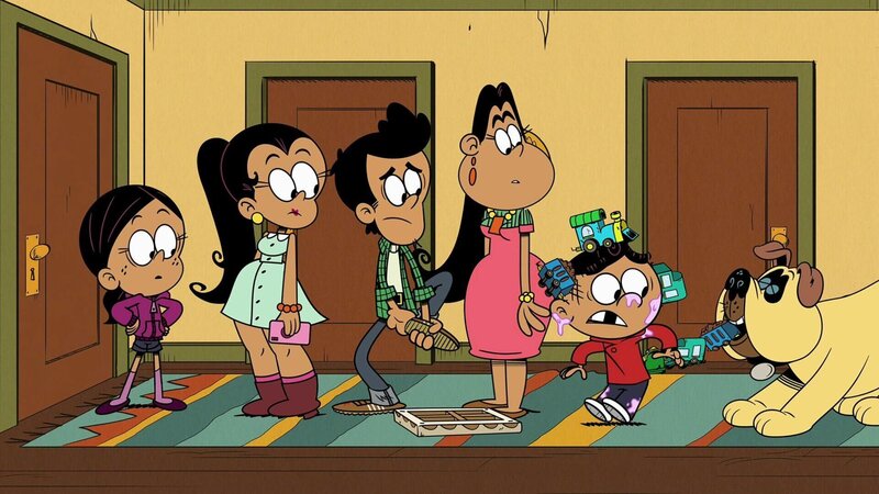 Ronnie (ganz links) lebt mit ihrer großen Familie in einem Appartement in Great Lakes City.  +++ – Bild: SUPER RTL /​ Freier Tag mit Hindernissen