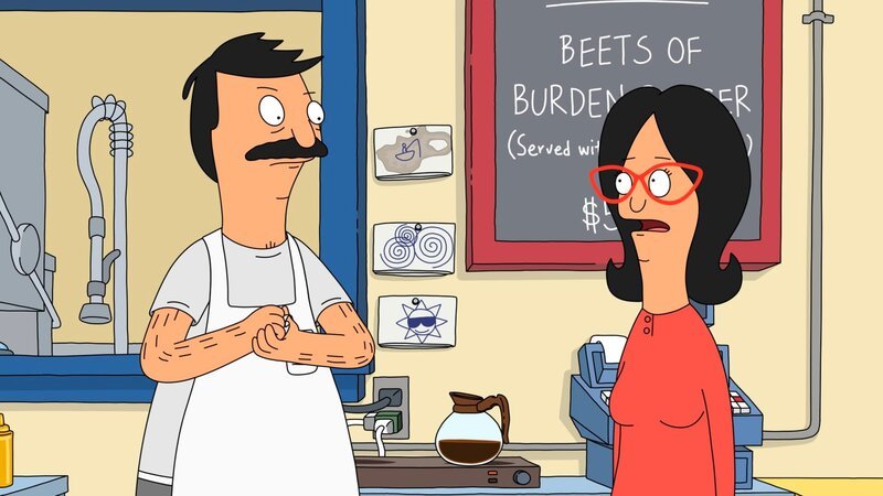 Linda (r.)  dekoriert das Restaurant um – sehr zu Bobs (l.) Leidwesen … – Bild: ViacomCBS /​ FOX /​ BOB’S BURGERS ™ and © 2014 TCFFC ALL RIGHTS RESERVED.
