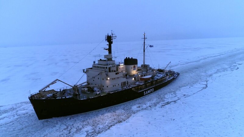 Der finnische Eisbrecher „Sampo“ ist seit 1960 in der nördlichen Ostsee im Einsatz. – Bild: ZDF