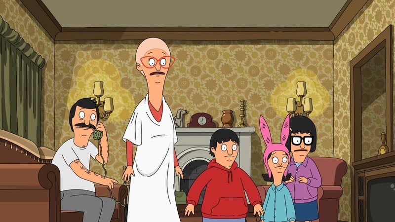 Als (v.l.n.r.) Bob, Linda, Gene, Louise und Tina zu Halloween ein ganz besonderes Spuckhaus besuchen wollen, ahnen sie nicht, worauf sie sich da wirklich einlassen … – Bild: 2015 Fox and its related entities. All rights reserved. Lizenzbild frei