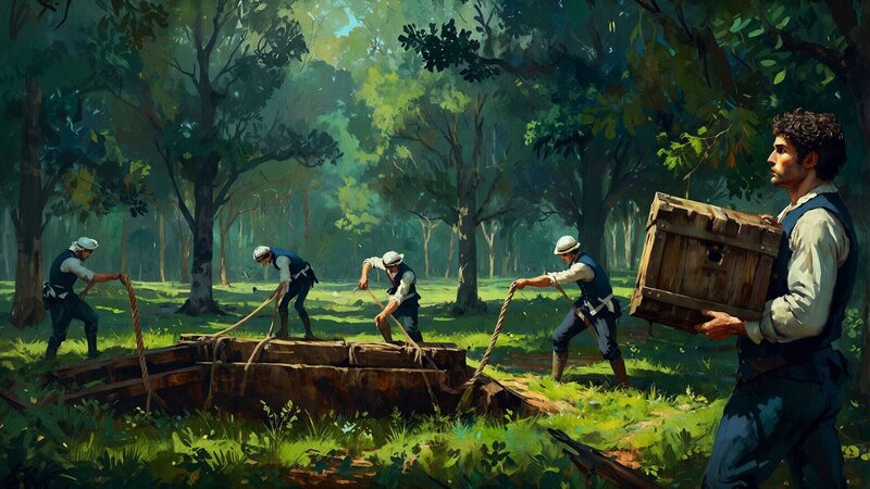 Illustration von arbeitenden Männern – Bild: THE HISTORY CHANNEL /​ Prometheus Entertainment