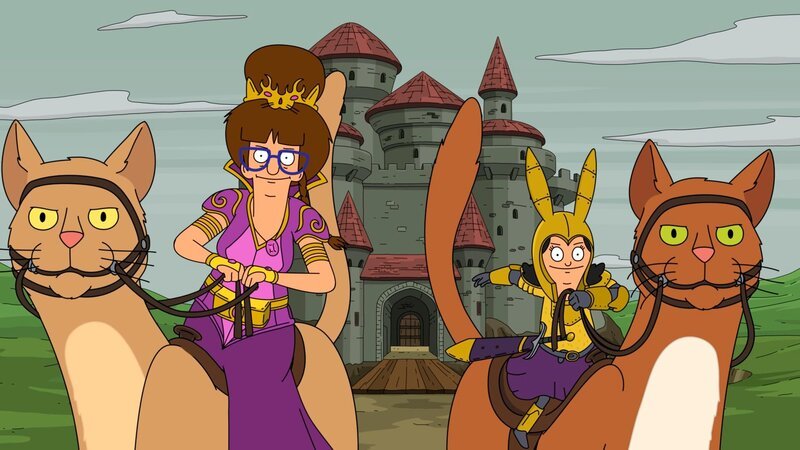 Ist ein Treffen mit Tante Gayle (l.) wirklich besser als Hausarrest? Louise (r.) glaubt es zunächst noch … – Bild: ViacomCBS /​ FOX /​ BOB’S BURGERS ™ and © 2015 TCFFC ALL RIGHTS RESERVED.