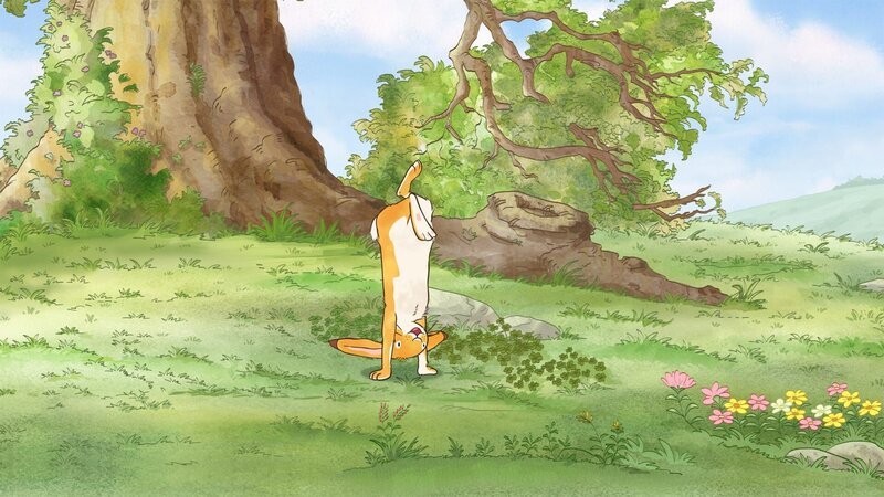 Der kleine Hase tollt vergnügt auf der Wiese herum. – Bild: KiKA/​SLR Productions Australia Pty.Ltd./​Scrawl Studios Pte Ltd./​hr/​ARD