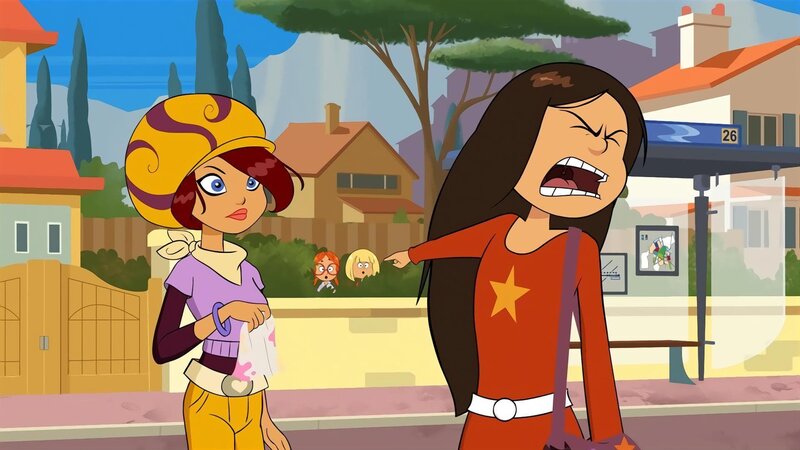 Nat und Lulu bewerfen Wendy mit Eis, das dann leider Sammie trifft. Dabei wollte doch Marine Wendy in letzter Minute retten. – Bild: NDR/​Bamboo Production/​Samka Productions