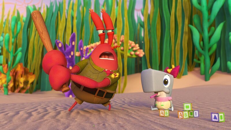 L to R Doug Lawrence as the voice of Larry the Lobster and Lori Alan as the voice of Pearl Crabs in KAMP KORAL: SPONGEBOB’S UNDER YEARS. Photo credit: Nickelodeon/​Paramount+ © 2024, All Rights Reserved. – Bild: Paramount+ /​ Nickelodeon/​Paramount+ /​ PARAMOUNT+ /​ © 2024 Paramount+. All Rights Reserved.