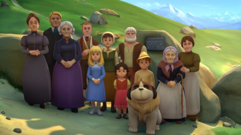 Heidi und Clara sind glücklich: Ihre beiden Familien machen gemeinsam einen Ausflug. – Bild: ZDF/​Studio 100 Animation/​Heidi Productions Pty. Limited
