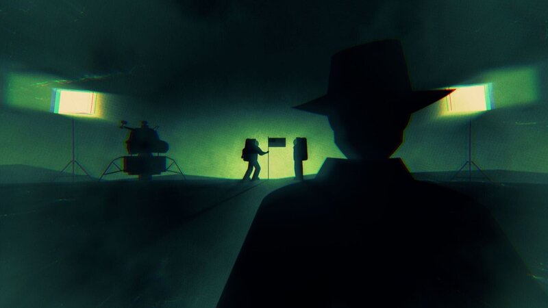 Grafische Darstellung der Platzierung der Flagge auf dem Mond. – Bild: THE HISTORY CHANNEL /​ ZDF