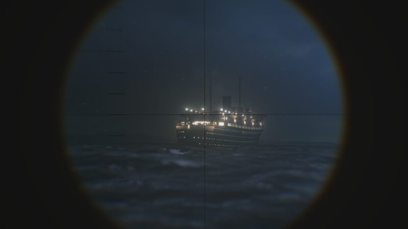 The crosshairs of periscope as Soviet sub targets the Gustloff. – Bild: MSP