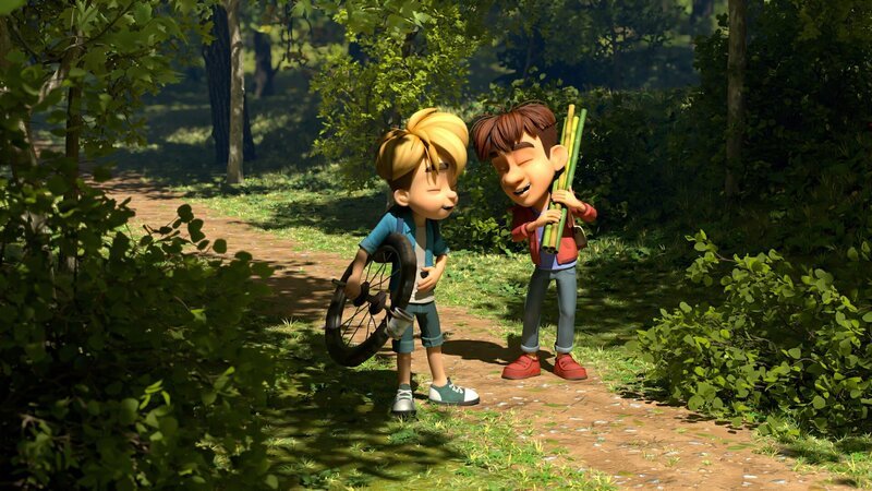 Ein seltenes Bild: Raphael und Hase von Maries Bande haben Spaß bei einer gemeinsamen Unternehmung. – Bild: ZDF und La Station Animation – 2022