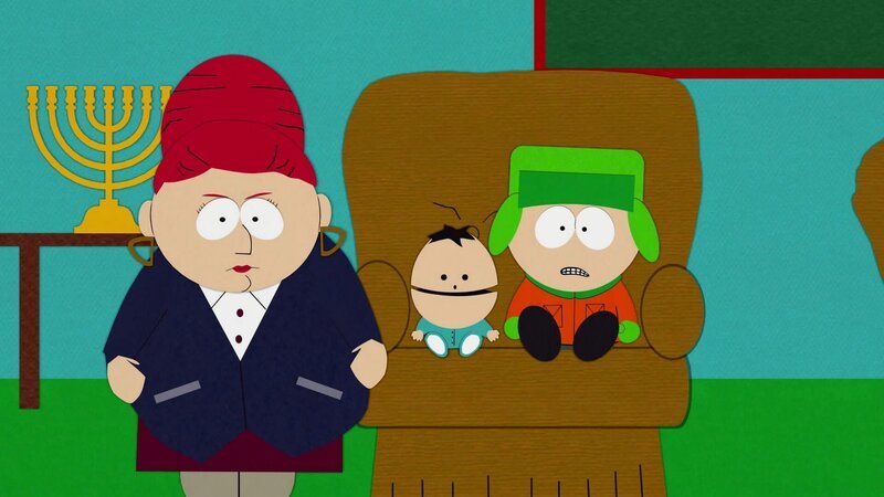 L-R: Mrs. Broflovski, Ike, Kyle – Bild: Paramount