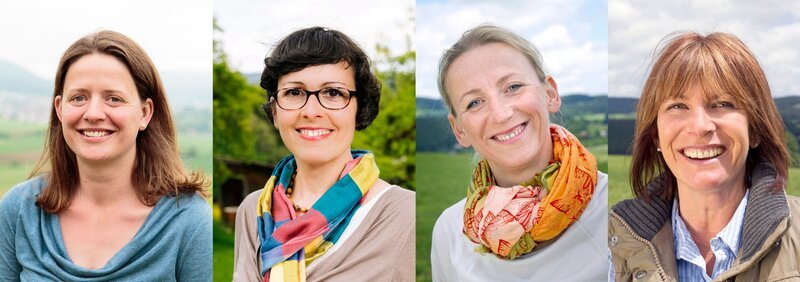 Die Osterzeit ist für die Landfrauen eine besondere Zeit, läutet sie doch den Beginn des Erntejahres ein. Auf dem Land haben sich viele Bräuche und Rezepte rund um Ostern gehalten. Vier Frauen aus vergangenen Sendungen „Lecker aufs Land“ treffen sich erneut und tragen verschiedene Osterrituale aus ihren Familien und Regionen zusammen. v.li. Anja Frey, Andrea Thielen, Susanne Räuchle und Jutta Braun. – Bild: SWR/​megaherz/​Andreas Maluche