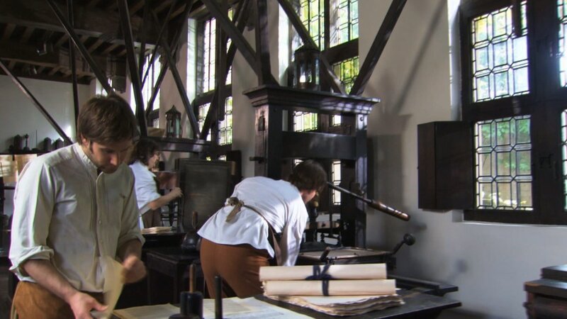 Historische Buchdruckerei. – Bild: ZDF