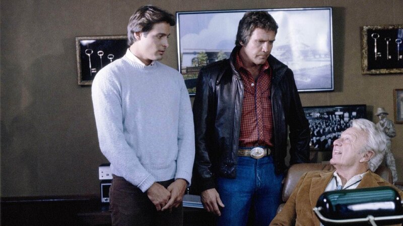 (v.l.): Howie Munson (Douglas Barr), Colt Seavers (Lee Majors und John Cramer (Eddie Albert). – Bild: RTL