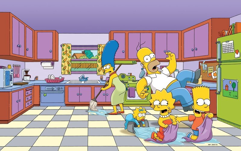 (28. Staffel) – Eine ganz besondere Familie: Maggie (2.v.l.), Marge (l.), Homer (M.), Bart (r.) und Lisa Simpson (2.v.r.) … – Bild: Fox