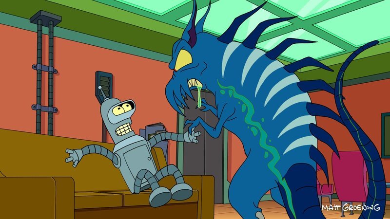 Wird das Monster aus dem Ei Bender (l.) zerstören? – Bild: ProSieben MAXX
