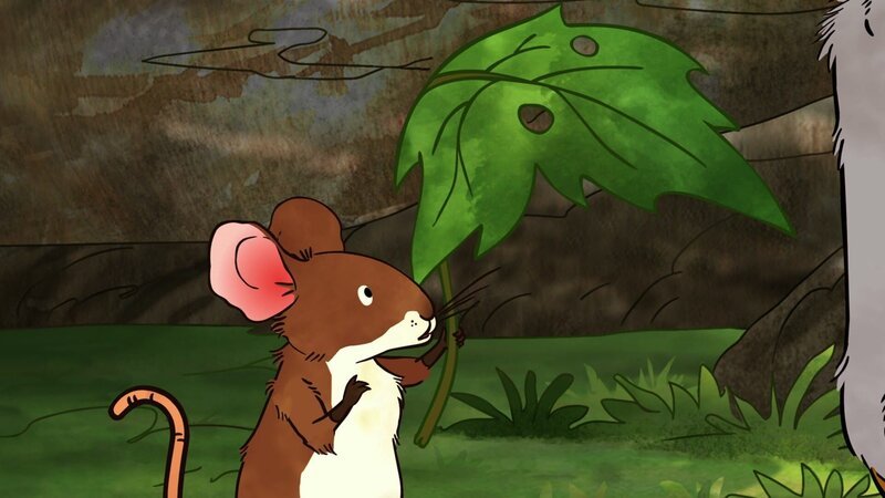 Die kleine Feldmaus möchte ihr löchriges Blatt wieder eintauschen. – Bild: KiKA/​SLR Productions Australia Pty.Ltd./​Scrawl Studios Pte Ltd./​hr/​ARD