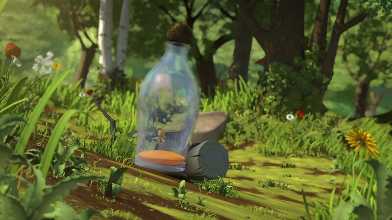 Bens Mistkugel verstopft den Flaschenhals. – Bild: ZDF/​Studio100 Animation