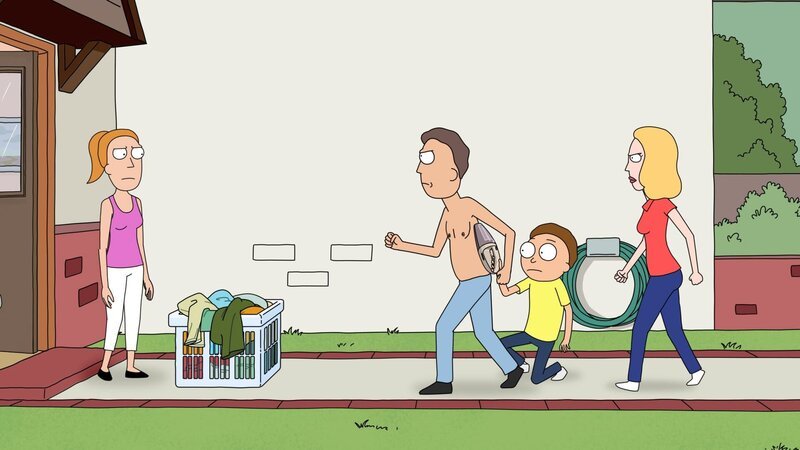 L-R Summer Smith, Jerry Smith, Morty, Beth Smith – Bild: Cartoon Network