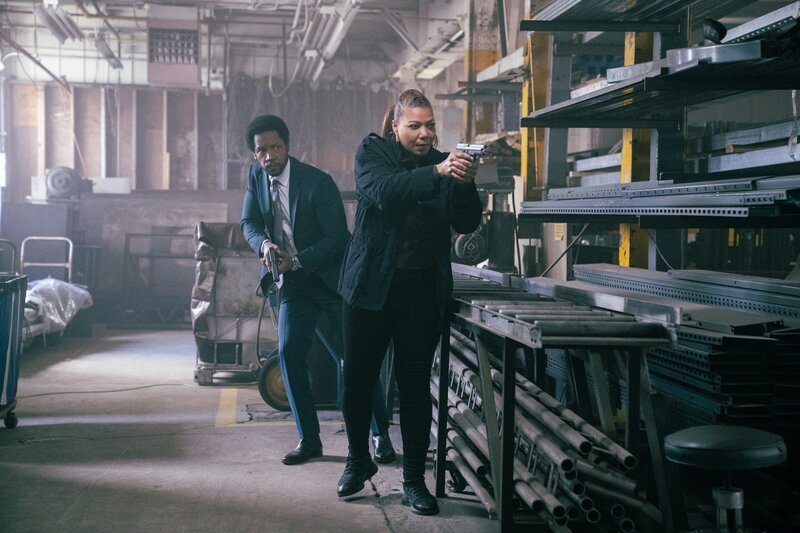 Pictured (L-R): Tory Kittles as Detective Marcus Dante and Queen Latifah as Robyn McCall – Bild: Michael Greenberg/​CBS