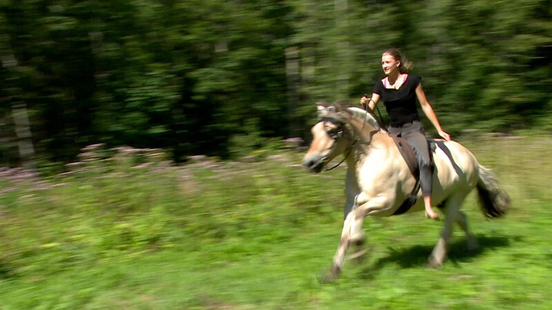Ihre Pferde liebe sie, weil sie sie zwingen würden, im jetzt zu leben. – Bild: BR/​Dr. Ralph-Jürgen Schönheinz