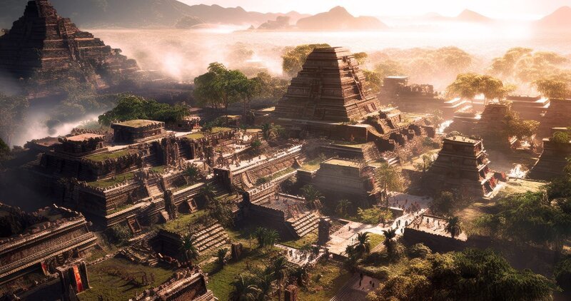 Die Maya errichten prächtige Städte mit Pyramiden, Tempeln und Palästen. – Bild: ZDF und AdobeStock_603555187