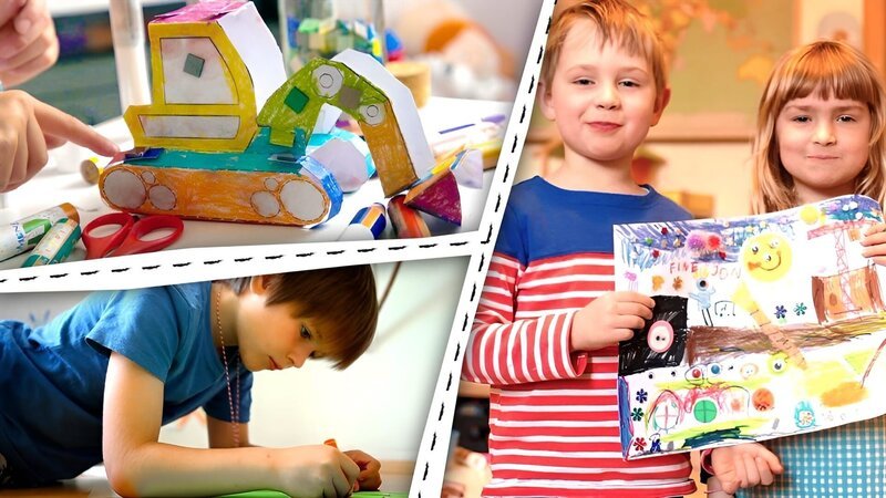 Auf Baustellen ist was los! Kinder basteln und malen zum Thema Baustelle. – Bild: KiKA/Motion Works GmbH Auf Baustellen ist was los! Kinder basteln und malen zum Thema Baustelle. – Bild: KiKA/Motion Works GmbH