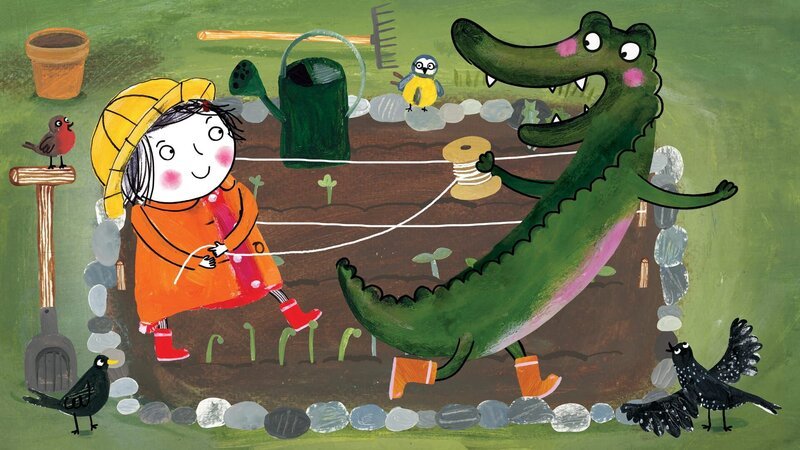 Rita und das Krokodil legen einen Gemüsegarten an. – Bild: rbb/​Dansk Tegnefilm/​Ladybird Films/​Les Films de l’Arlequin