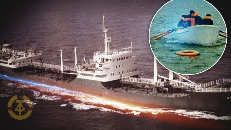 1976 geht der DDR-Öltanker „Böhlen“ vor Frankreich unter und mit ihm 26 Besatzungsmitglieder. Der Kapitän hatte sich lange geweigert, Hilfe anzufordern. – Bild: ZDF