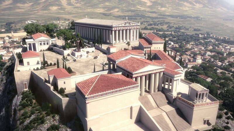 Die Akropolis mit dem alles überstrahlenden Parthenon-Tempel. (3D-Grafik) – Bild: ZDF und Indige?nes Productions