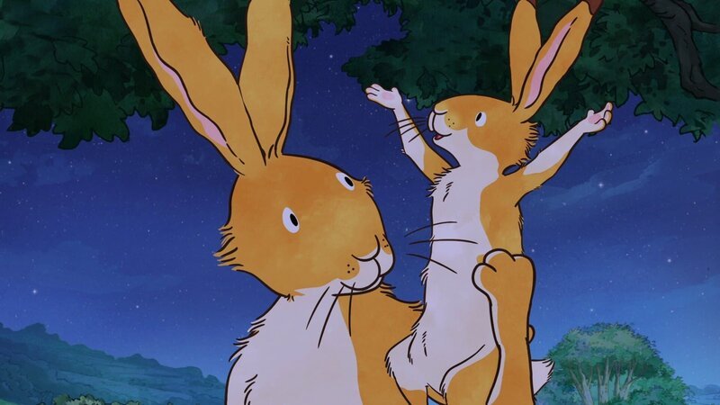 Am Ende des Tages freuen sich der große und der kleine braune Hase über das, was sie heute erlebt haben. – Bild: KiKA/​SLR Productions Australia Pty.Ltd./​Scrawl Studios Pte Ltd./​hr/​ARD