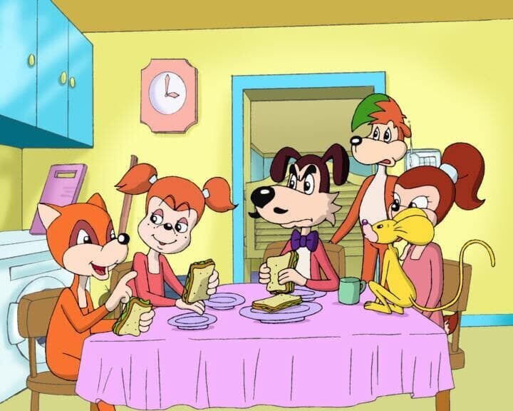 Die Familie Pepperkorn lebt in einer Kleinstadt. Sie ist eine typische moderne Familie mit drei Kindern und einem Haustier. Doch mit viel Witz erobern sie das Chaos des Alltags … – Bild: Fix&Foxi