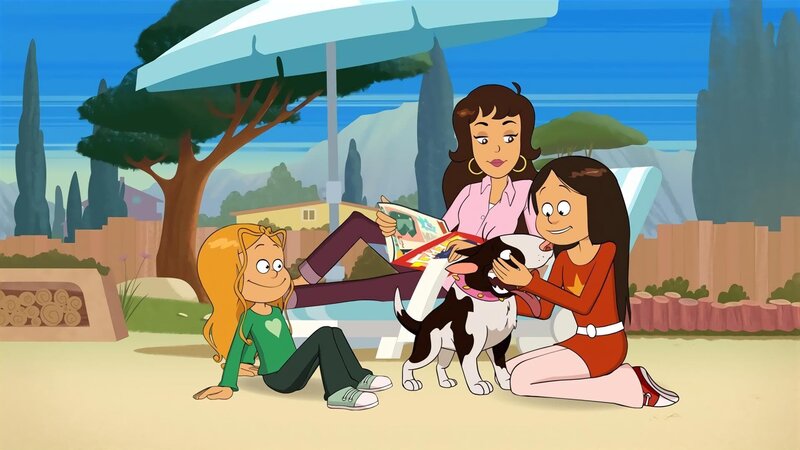 Marine und Wendy schleppt Bulldozer an, um Mama für einen Hund zu gewinnen. – Bild: NDR/​Bamboo Production/​Samka Productions