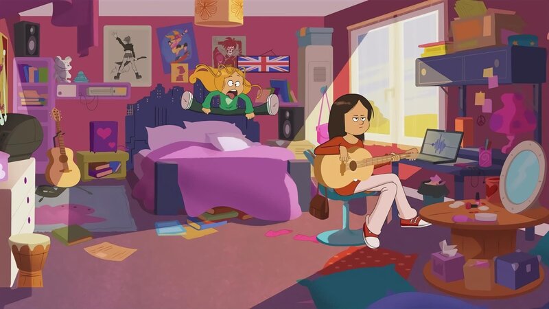 Marine versucht lautstark, Wendys Aufmerksamkeit von der Musik abzuziehen. – Bild: NDR/​Bamboo Production/​Samka Productions