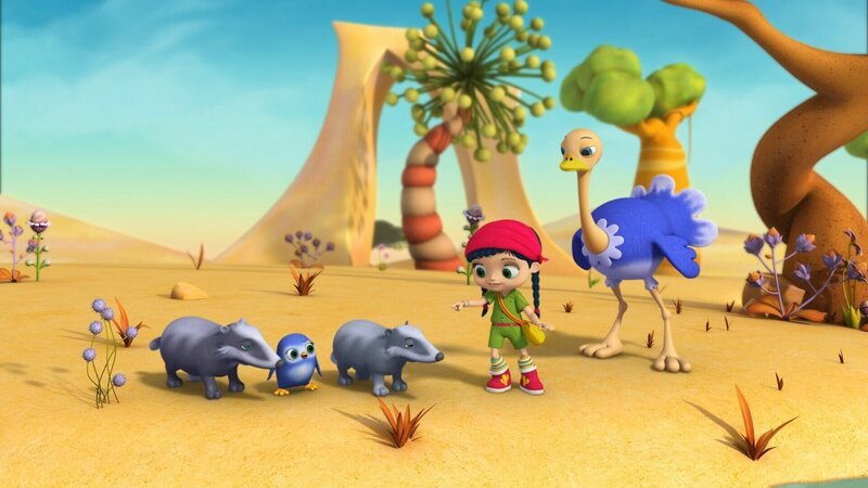 Wissper – Ritchies rätselhaftes Geschenk – Heute ist Welt-Straußentag, aber Ritchies Straußentags-Geschenk ist verschwunden. Dabei weiß Ritchie ganz genau, wo sein Onkel es für ihn hingelegt hatte. Wissper eilt zu Hilfe. Kann sie Ritchie helfen, das rätselhafte Verschwinden seines Geschenks zu klären und das Geschenk wiederzufinden? – Bild: ORF/​STUDIO 100 MEDIA