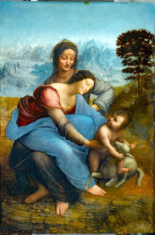 Leonardo da Vincis „Anna selbdritt“ (circa 1503⁠–⁠1519) zeigt die Jungfrau Maria mit dem Jesuskind und der heiligen Anna. – Bild: Leonardo da Vinci/​Musee du Louvre via Art Resource